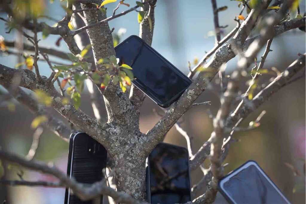 Amazon Drivers Hang Smartphones on trees