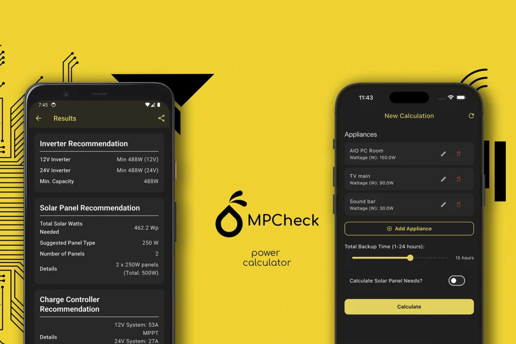 mpcheck running on Google Pixel 4XL and iPhone 16 Pro Max Screenshots