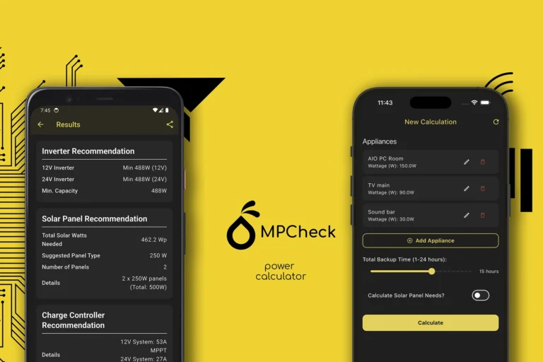 mpcheck running on Google Pixel 4XL and iPhone 16 Pro Max Screenshots