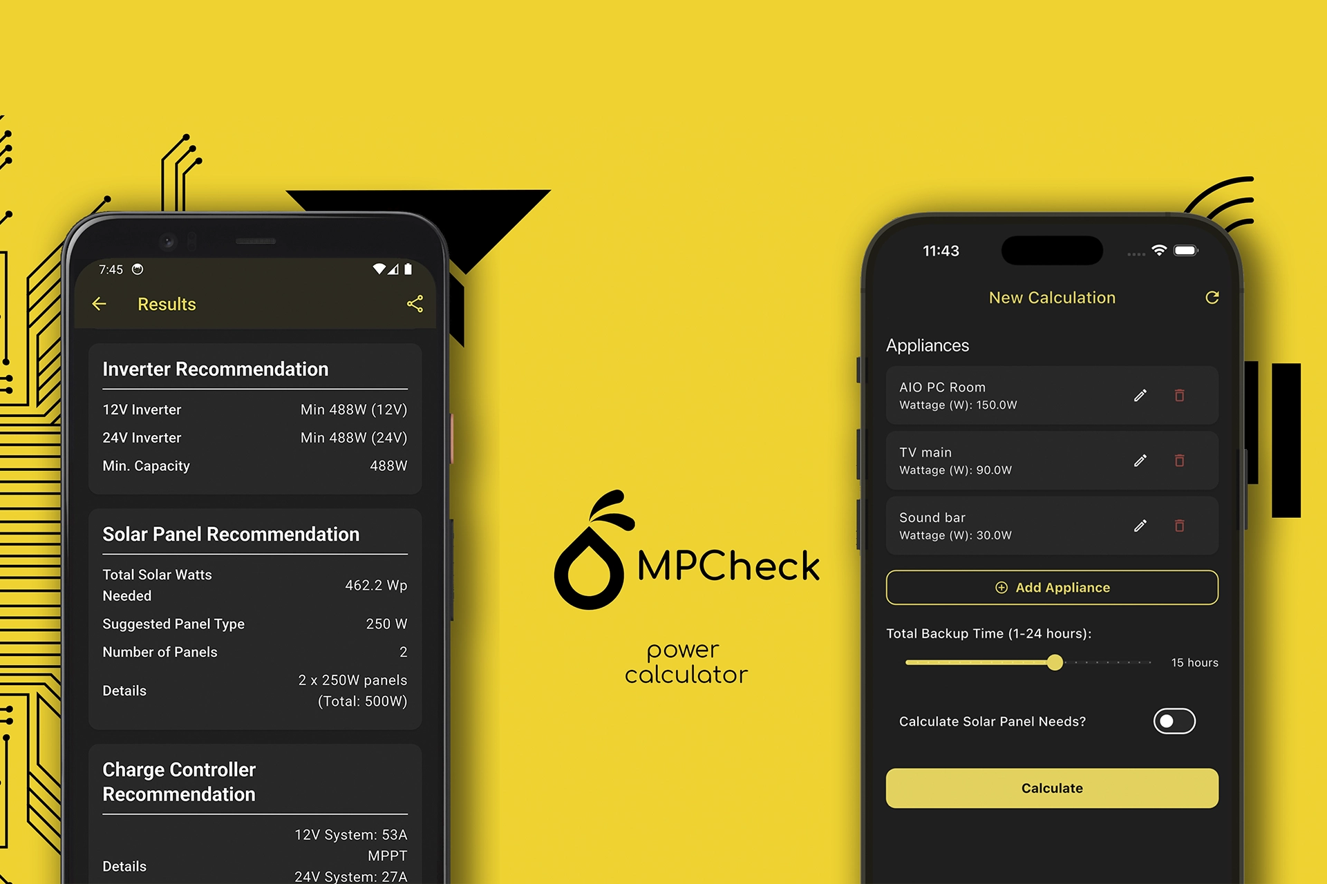 mpcheck running on Google Pixel 4XL and iPhone 16 Pro Max Screenshots