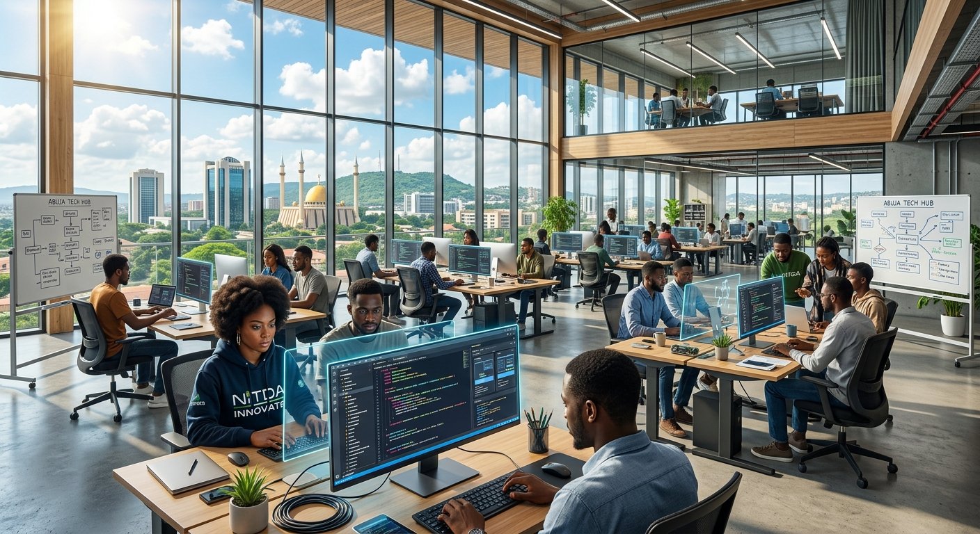 Professional developers at an Abuja Software Tech Firm designing custom business applications.