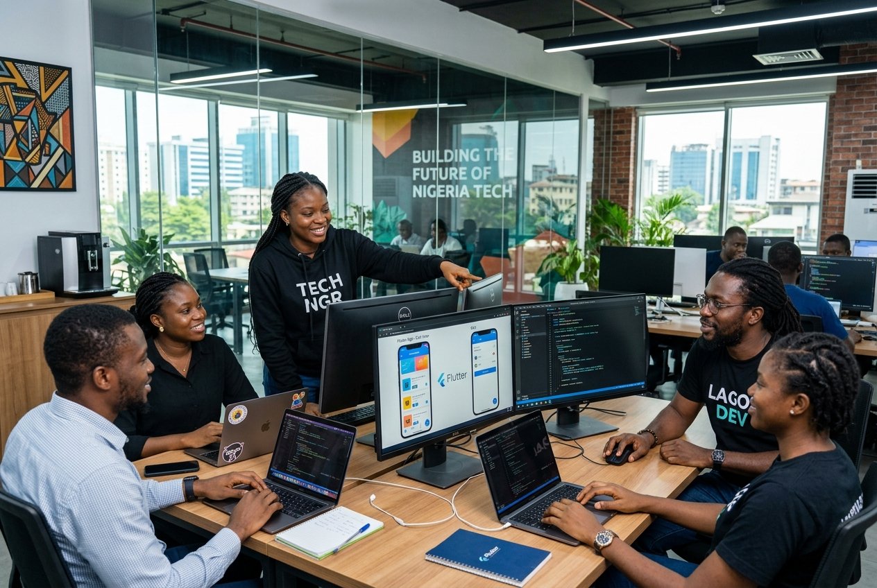 Expert Flutter app development Nigeria team creating high-performance cross-platform mobile applications.