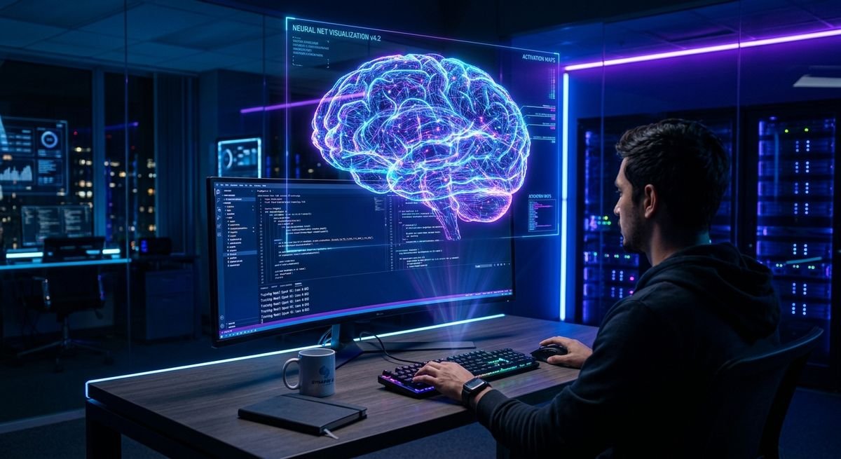 Conceptual image representing modern AI development and machine learning integration in professional software engineering environments.