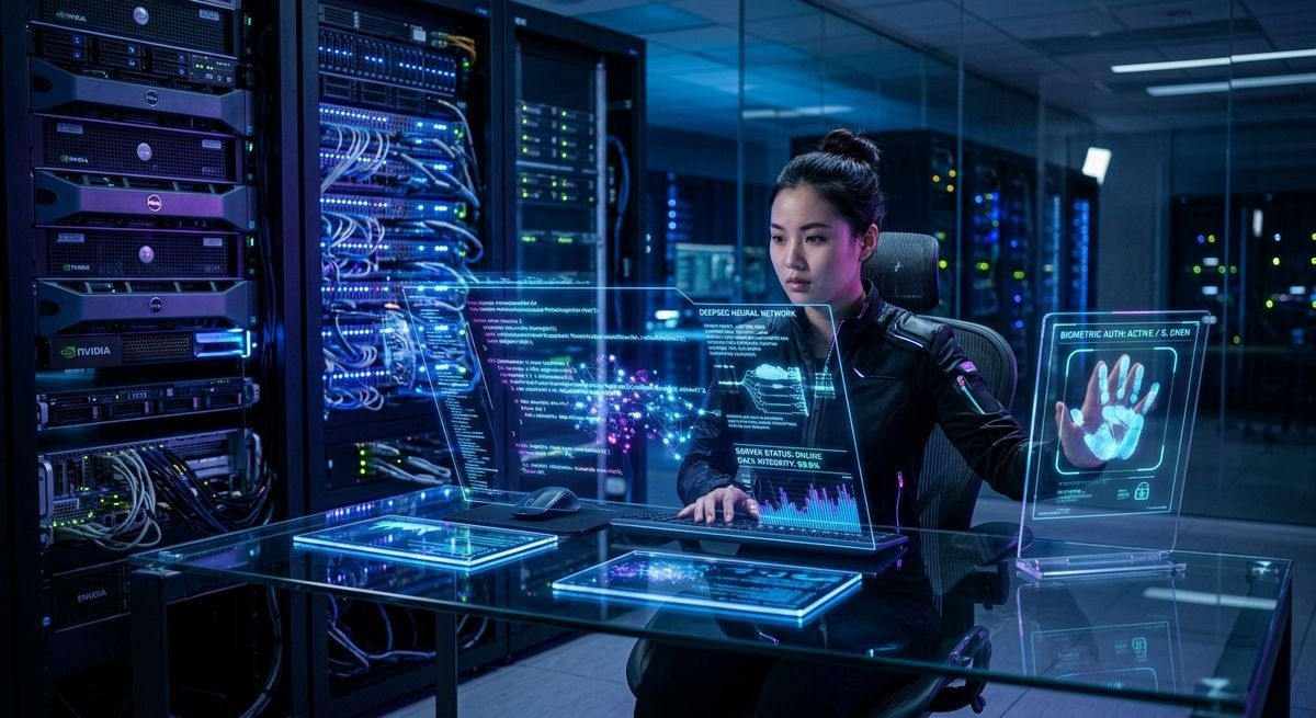 Abstract digital representation of corporate security shifts in a modern enterprise server environment.