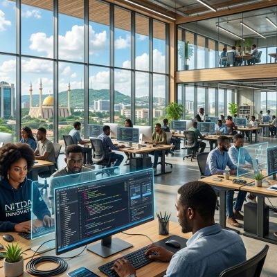 Professional developers at an Abuja Software Tech Firm designing custom business applications.