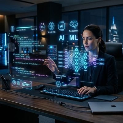 AI-Augmented Development expert working with code and neural network visualizations.