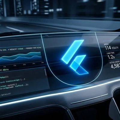 Developer dashboard visualizing metrics to optimize Flutter app performance