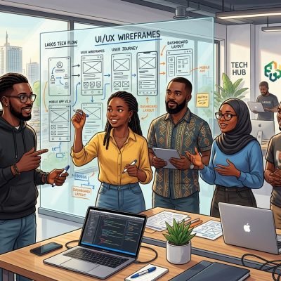 Nigeria Startup Development Firm team at Krustylab collaborating on MVP software design